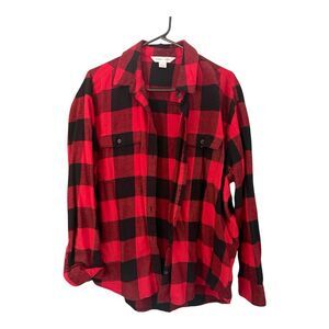 Old Navy Red and Black Buffalo Plaid The Boyfriend Shirt